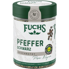 Fuchs Pfeffer schwarz geschrotet 60G - Abverkauf 