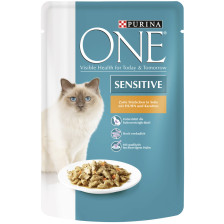 One Cat Sensitive Zarte Stückchen in Soße mit Huhn und Karotten 85G - Abverkauf 