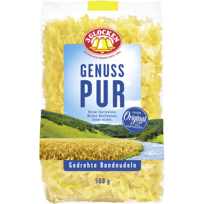 3 Glocken Genuss Pur Gedrehte Bandnudeln 500G 