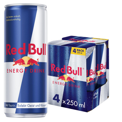 Red Bull Energy Drink 4x 250ML Dose - Abverkauf 