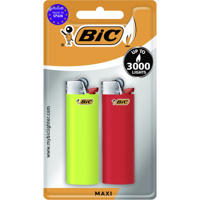 BIC J26 Maxi Feuerzeug kindergesichert sortiert 2ST 