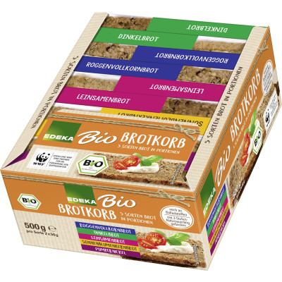 EDEKA Bio Brotkorb 5 Sorten Brot in Portionen 500G 