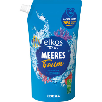 Elkos Flüssigseife Meerestraum Nachfüllbeutel 1L 