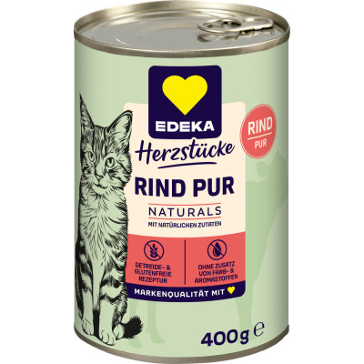 EDEKA Herzstücke Rind Pur Naturals Hundefutter 400G 