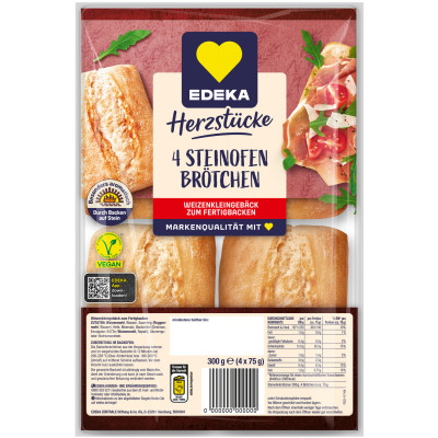 EDEKA Herzstücke Steinofenbrötchen 4ST 300G 