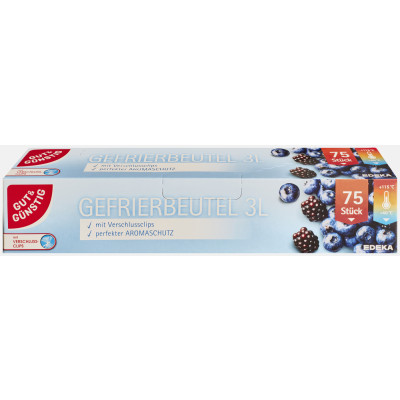 Gut & Günstig Gefrierbeutel 3L 75ST 