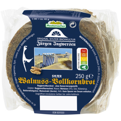 Mestemacher Sylter Walnuss-Vollkornbrot 250G 