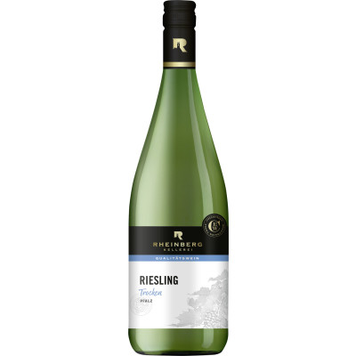 Rheinberg Kellerei Riesling trocken 1L - Etikett verschmutzt/beschädigt 