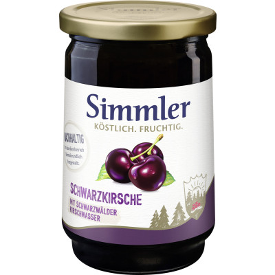 Simmler Konfitüre EXTRA Schwarzkirsch mit Kirschwasser 450G 