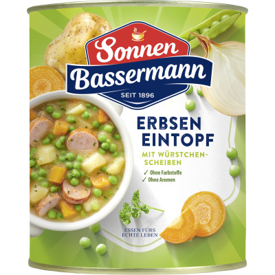 Sonnen Bassermann Erbsentopf mit Würstchenscheiben 800G 