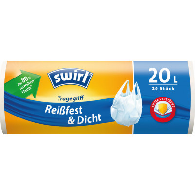 Swirl Tragegriff Müllbeutel Reißfest & Dicht 20L 20ST 